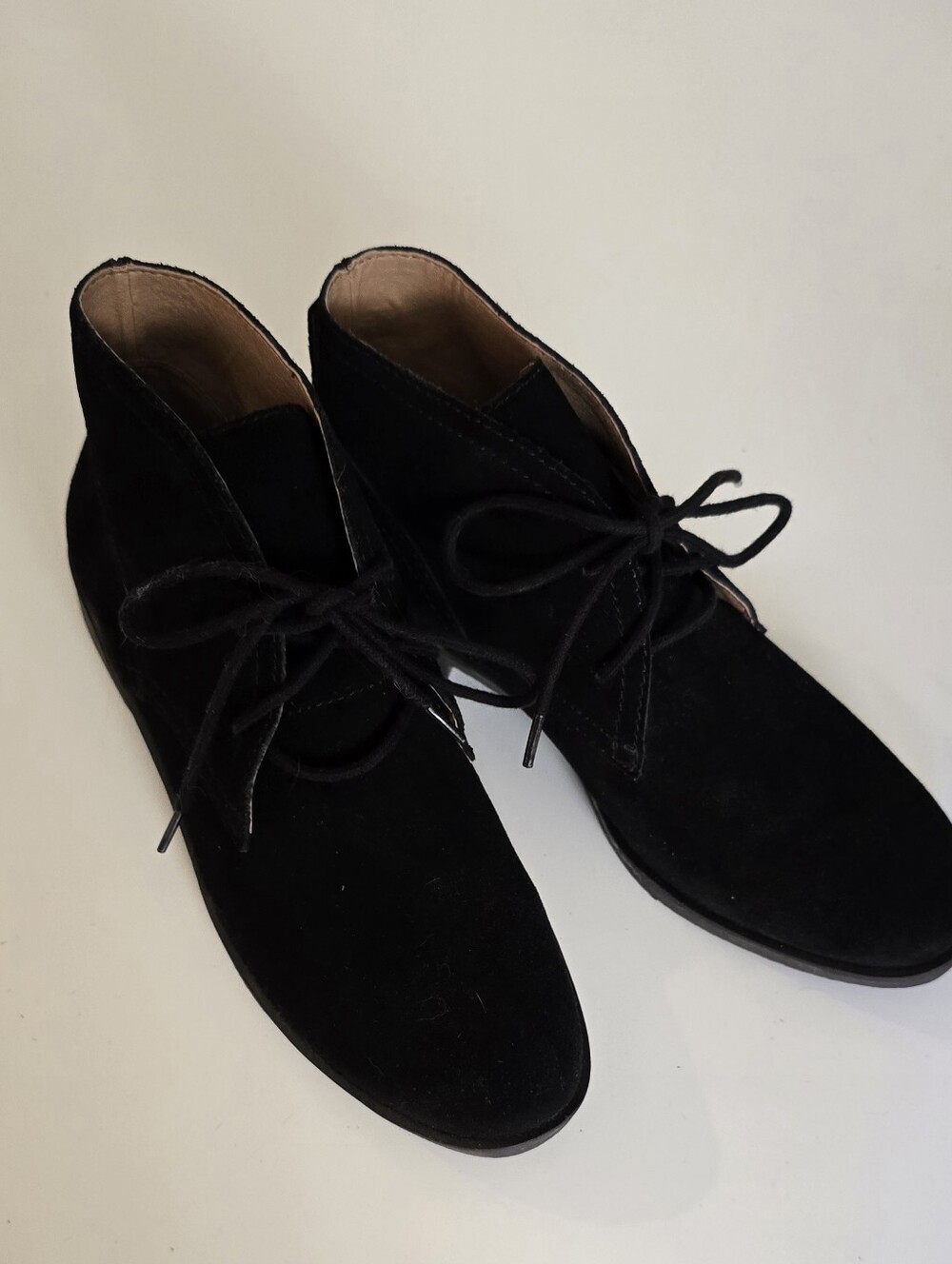 Lucky Brand Garboh Lace-Up Chukka Bootie in Black Oiled Suede